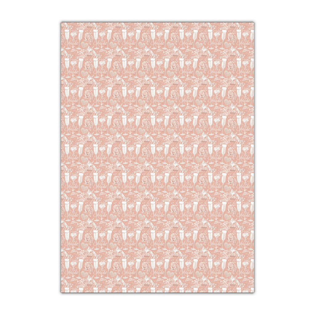 Bridal Pink Wrapping Paper – Champagne, Roses & Hearts Gift Wrap, Luxury Bride & Bachelorette Packaging for Weddings & Bridal Showers