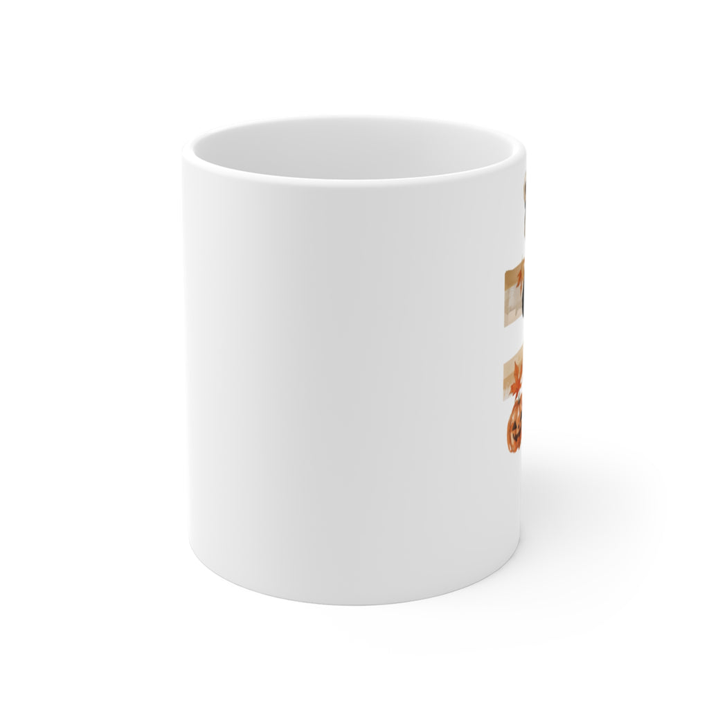 Custom Fall Teddy Bear Mug – “Pumpkin Latte & Pearls” Personalized Cozy Chic Cup