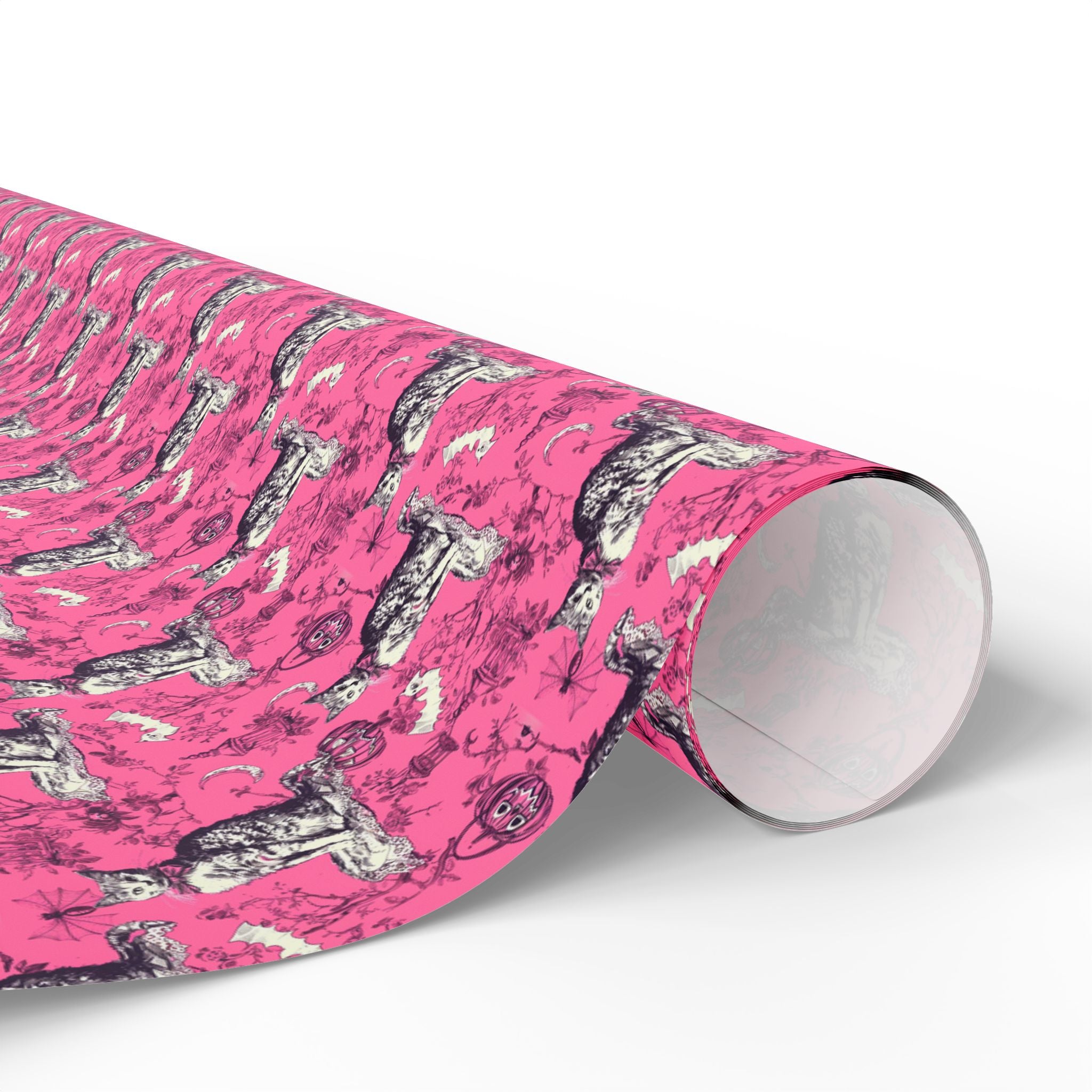 Luxury Pink Cat Wrapping Paper – Maison Florenne™ Vintage Toile Gift Wrap for Cat Lovers