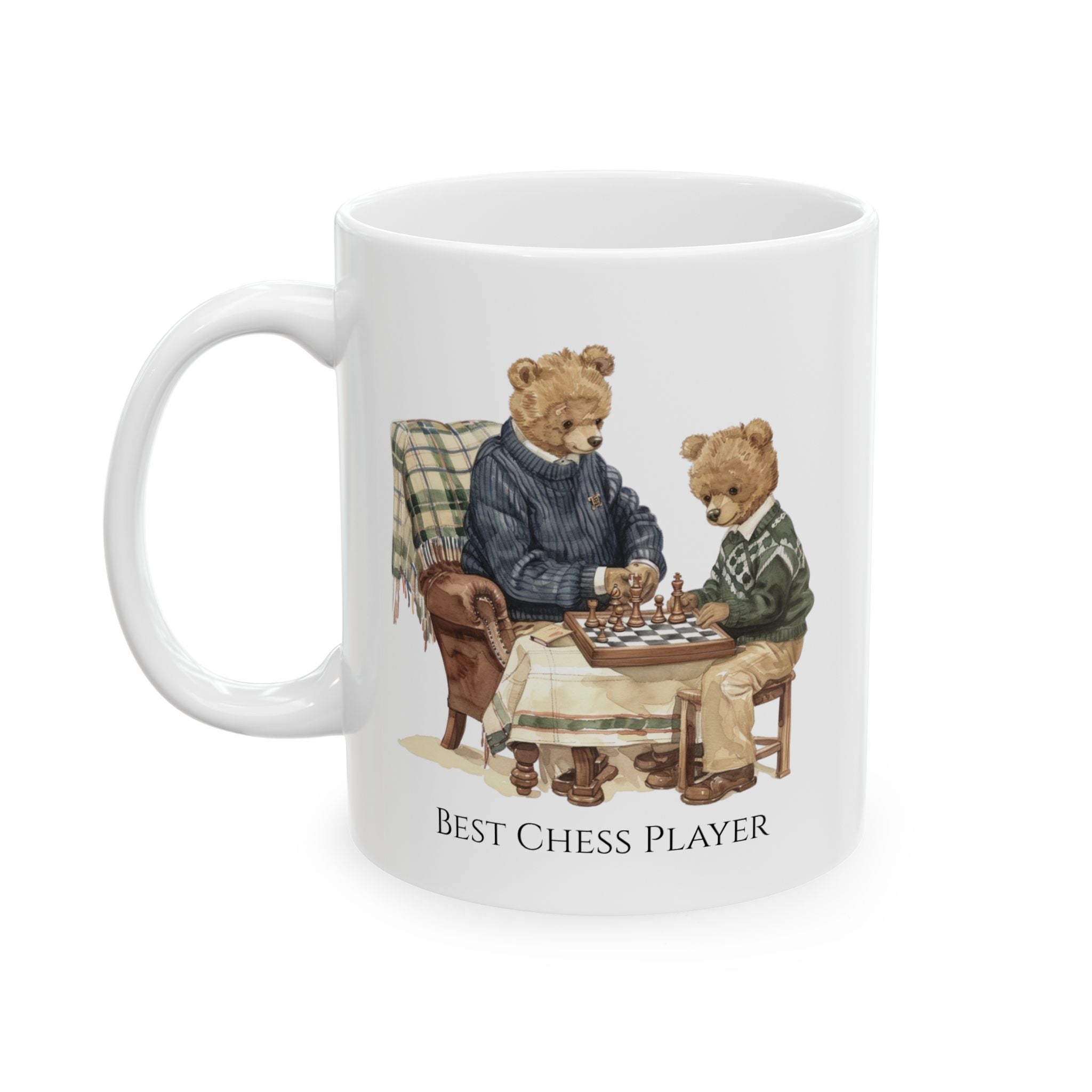 Best Chess Player Bear Mug – Cozy Father & Son Chess Gift