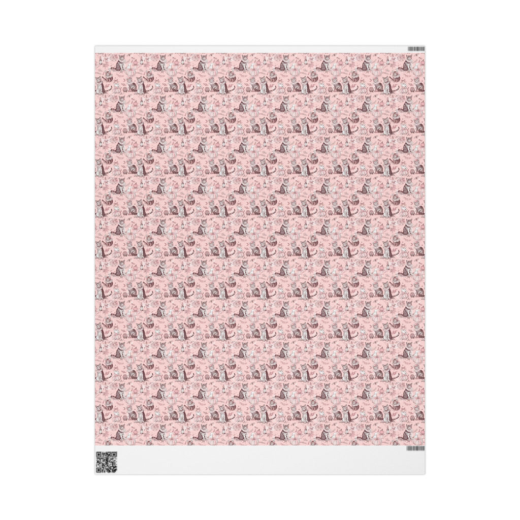 Blush Halloween Cat Wrapping Paper – Maison Florenne™ Vintage Pumpkin Toile Gift Wrap