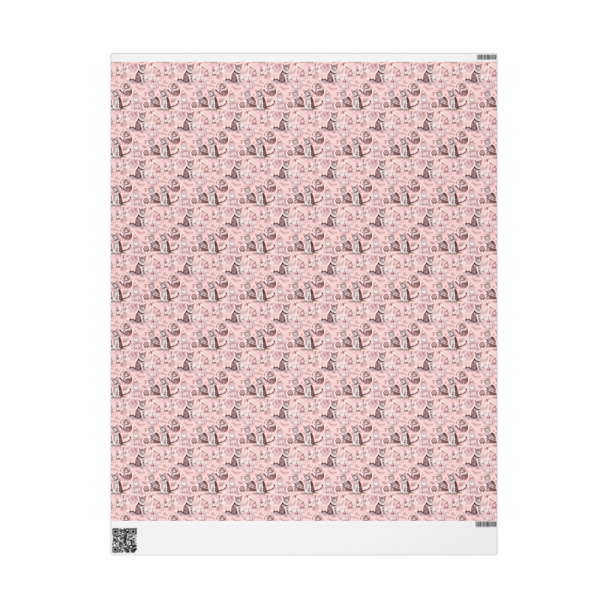 Blush Halloween Cat Wrapping Paper – Maison Florenne™ Vintage Pumpkin Toile Gift Wrap