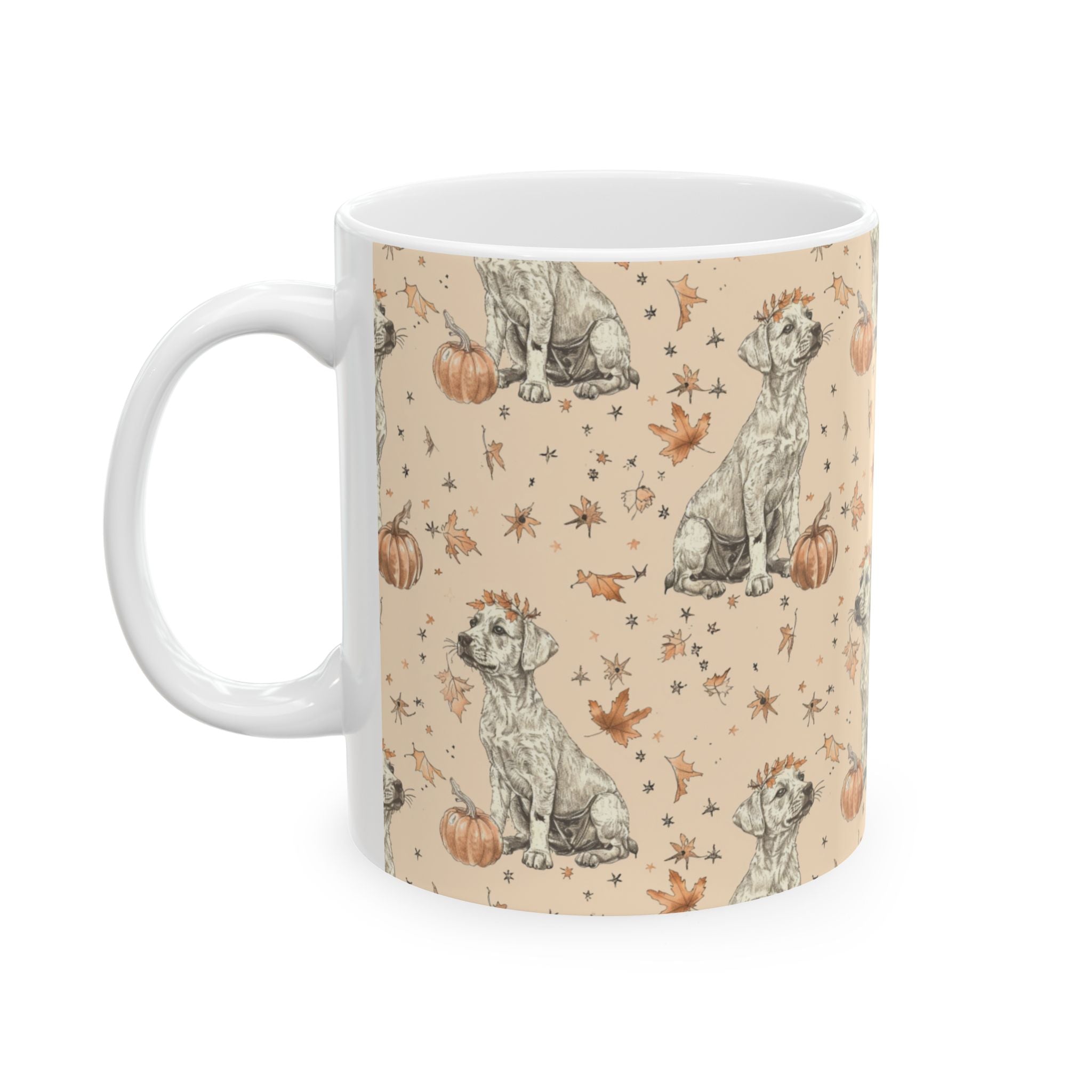 Autumn Dog-Themed Ceramic Mug