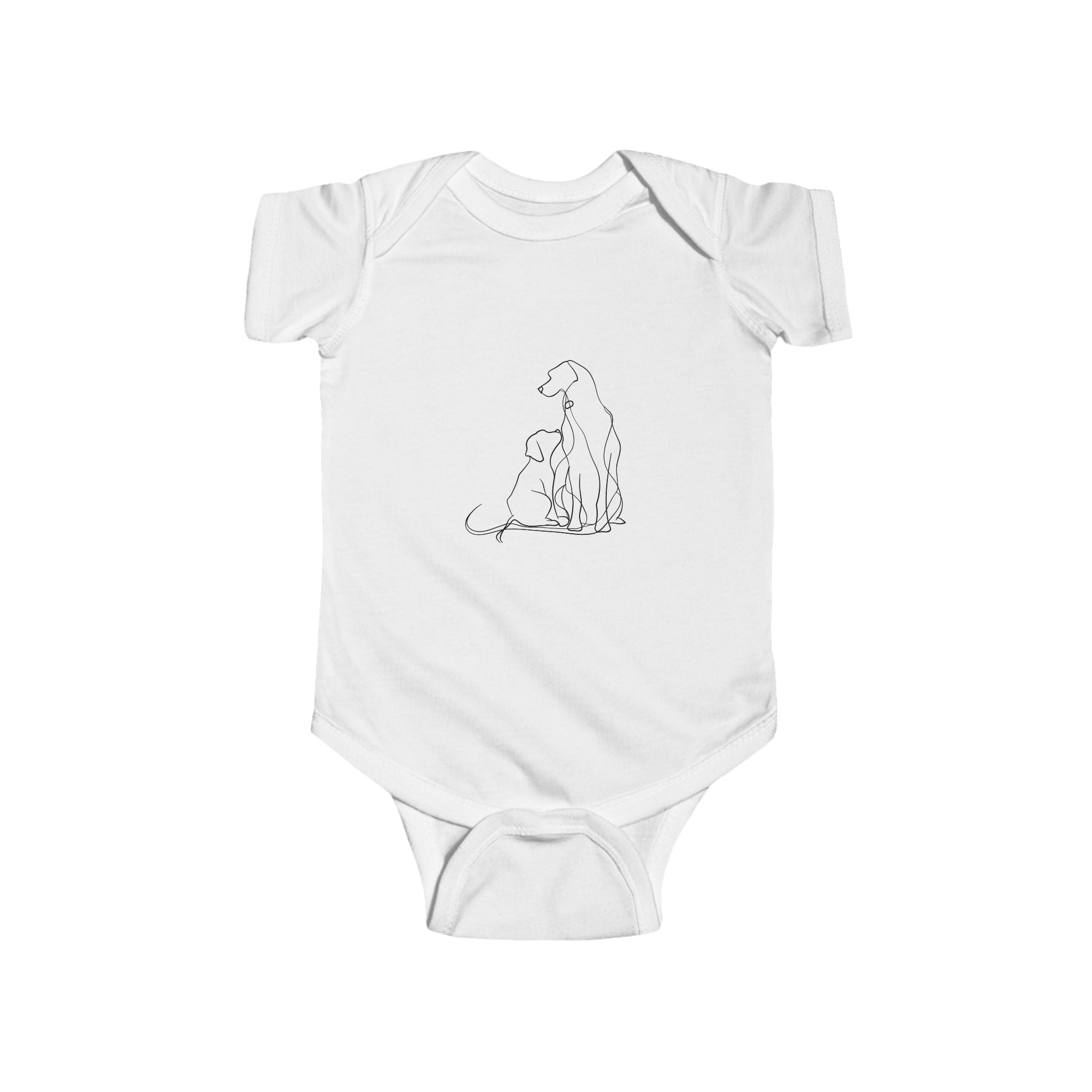 Puppy Love Baby Bodysuit – Modern Minimalist Dog Line Art, Aesthetic Baby Shower Gift