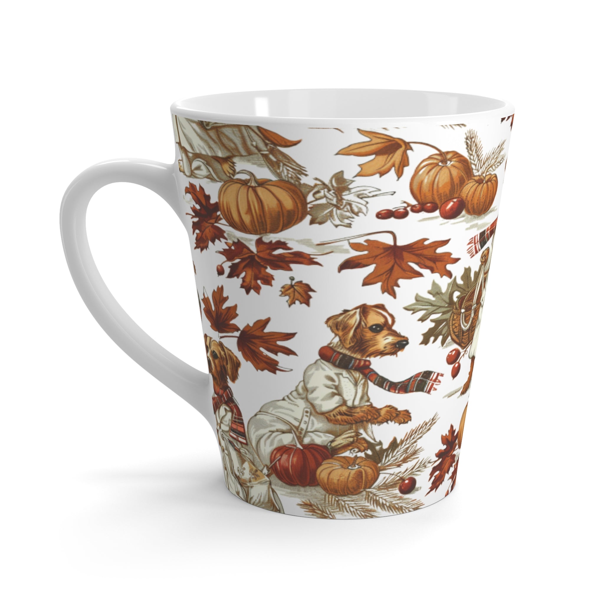 Cozy Autumn Dog Latte Mug