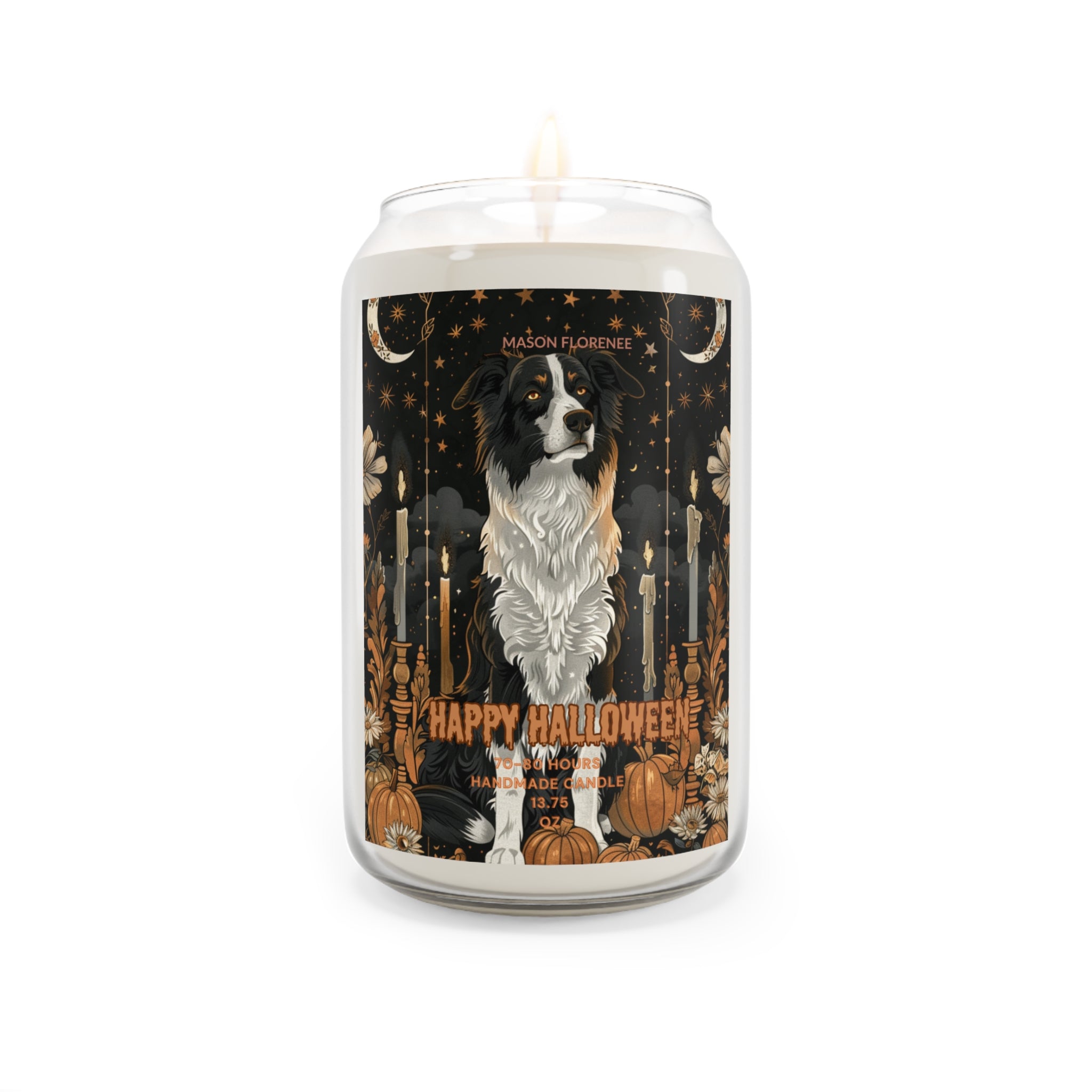Halloween Scented Candle, Pet Lovers Gift, Soy Wax Candle, Cozy Home Decor, Fall Candle for Celebrations, Eco-Friendly