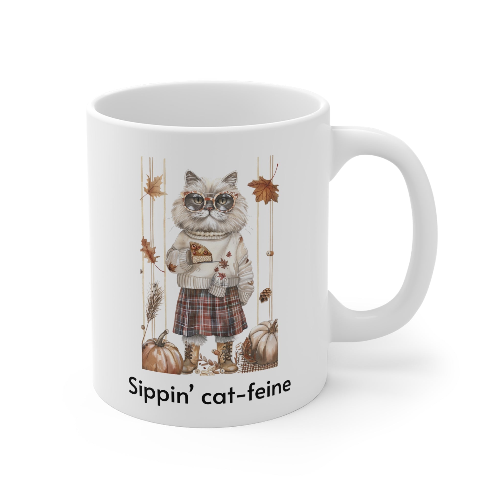 Sippin’ Cat-feine & Judging Quietly Mug – Maison Florenne™ Fall Cat Collection