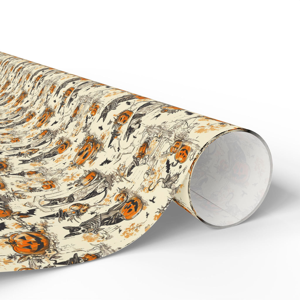 Vintage Halloween Dog Wrapping Paper – Maison Florenne™ Pumpkin & Pups Luxury Gift Wrap