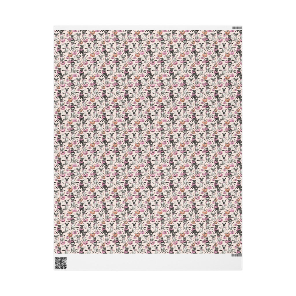 Pastel Halloween Dog Wrapping Paper – Maison Florenne™ Pink Pumpkin Luxury Gift Wrap