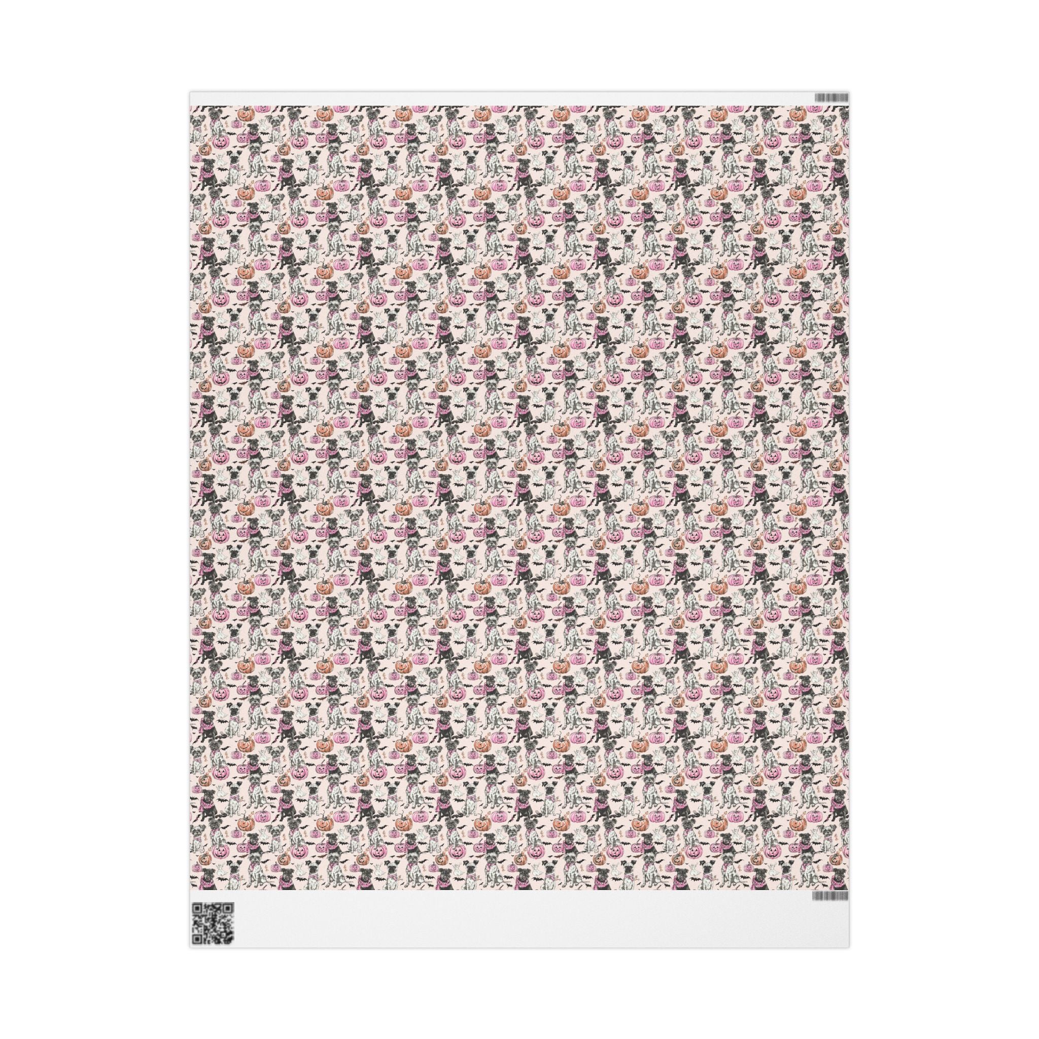 Pastel Halloween Dog Wrapping Paper – Maison Florenne™ Pink Pumpkin Luxury Gift Wrap