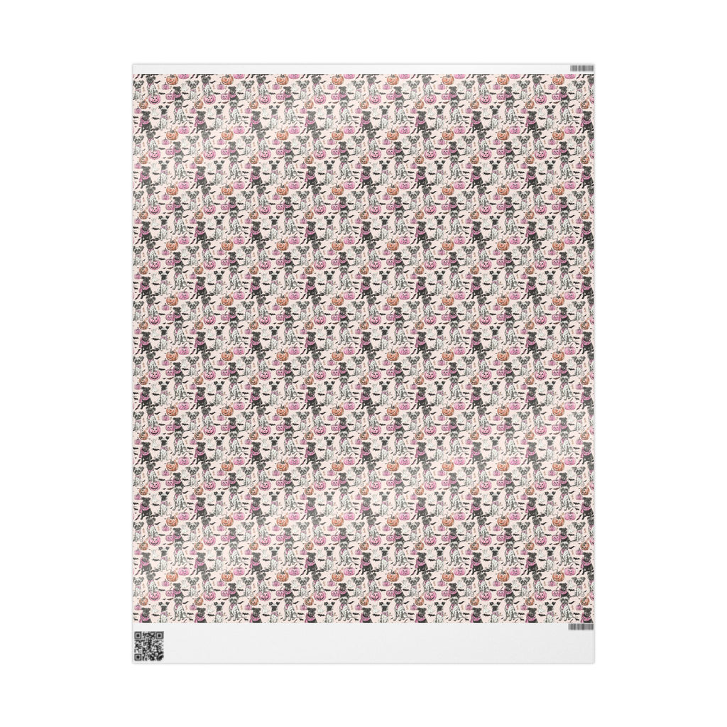 Pastel Halloween Dog Wrapping Paper – Maison Florenne™ Pink Pumpkin Luxury Gift Wrap