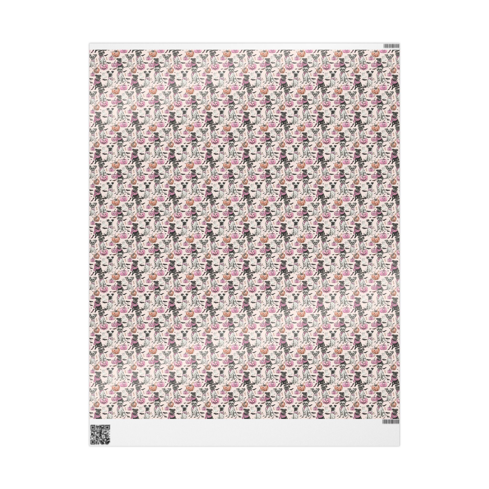 Pastel Halloween Dog Wrapping Paper – Maison Florenne™ Pink Pumpkin Luxury Gift Wrap