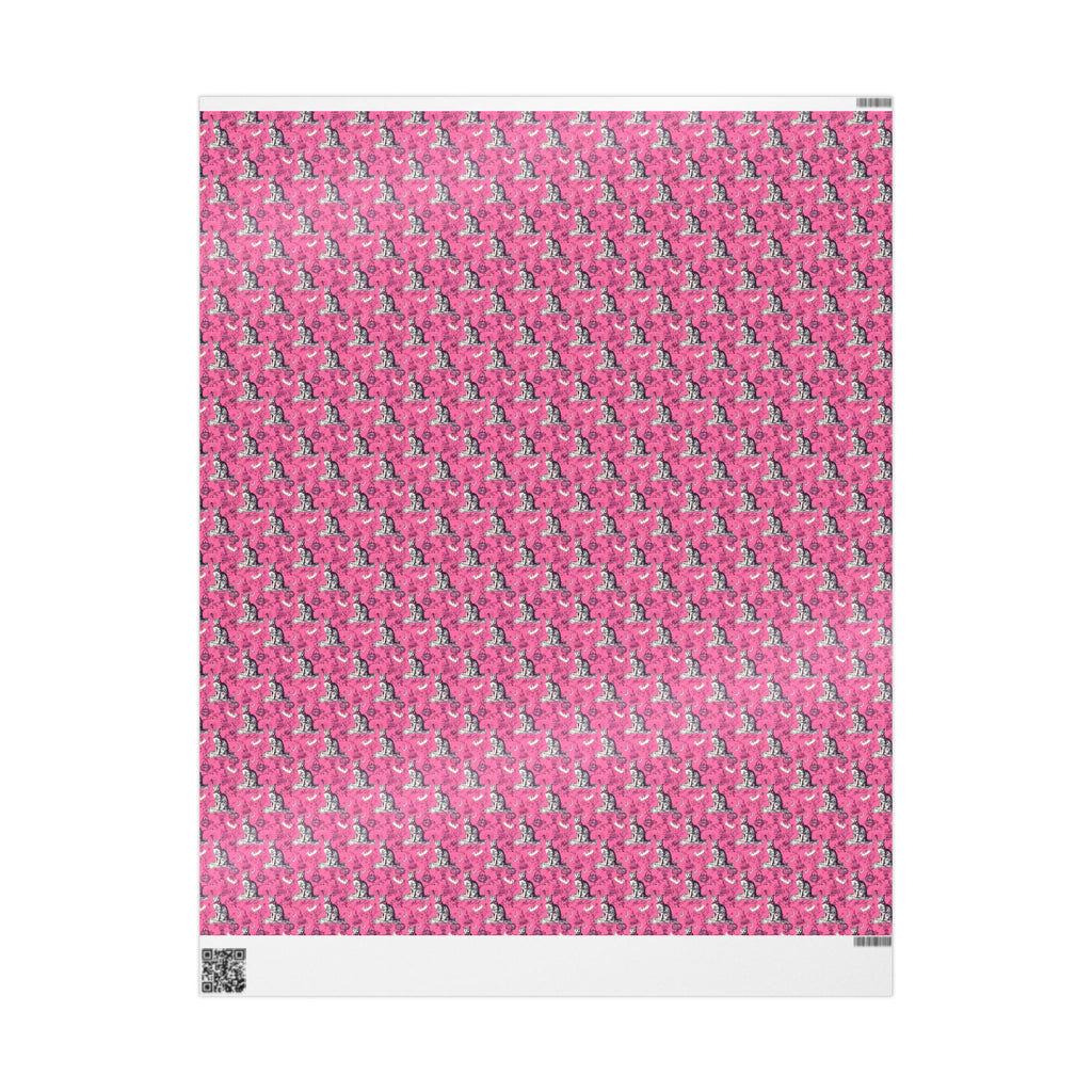 Luxury Pink Cat Wrapping Paper – Maison Florenne™ Vintage Toile Gift Wrap for Cat Lovers