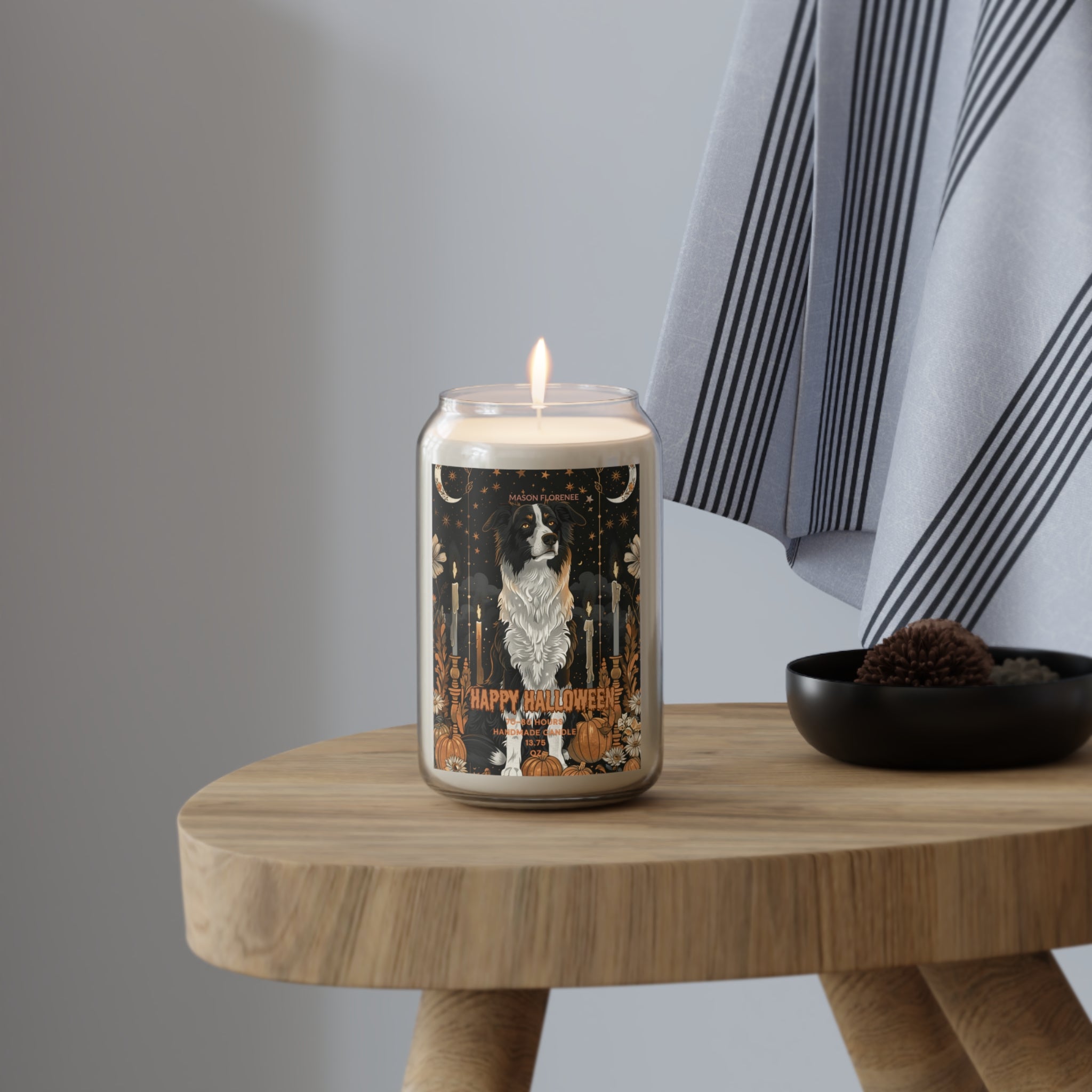 Halloween Scented Candle, Pet Lovers Gift, Soy Wax Candle, Cozy Home Decor, Fall Candle for Celebrations, Eco-Friendly