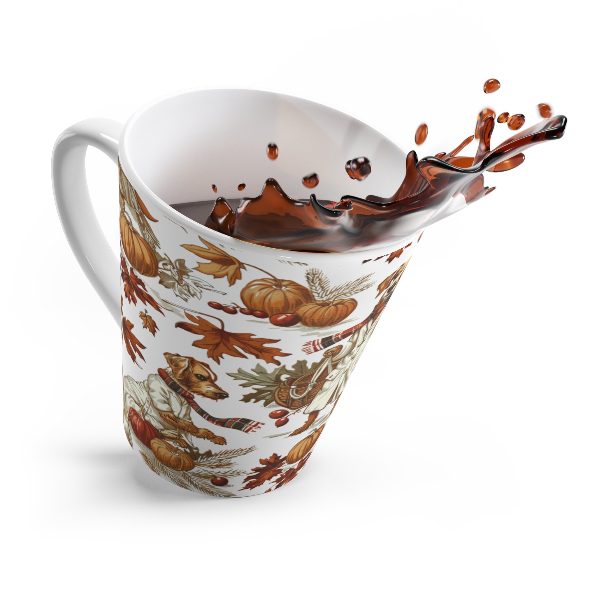 Cozy Autumn Dog Latte Mug