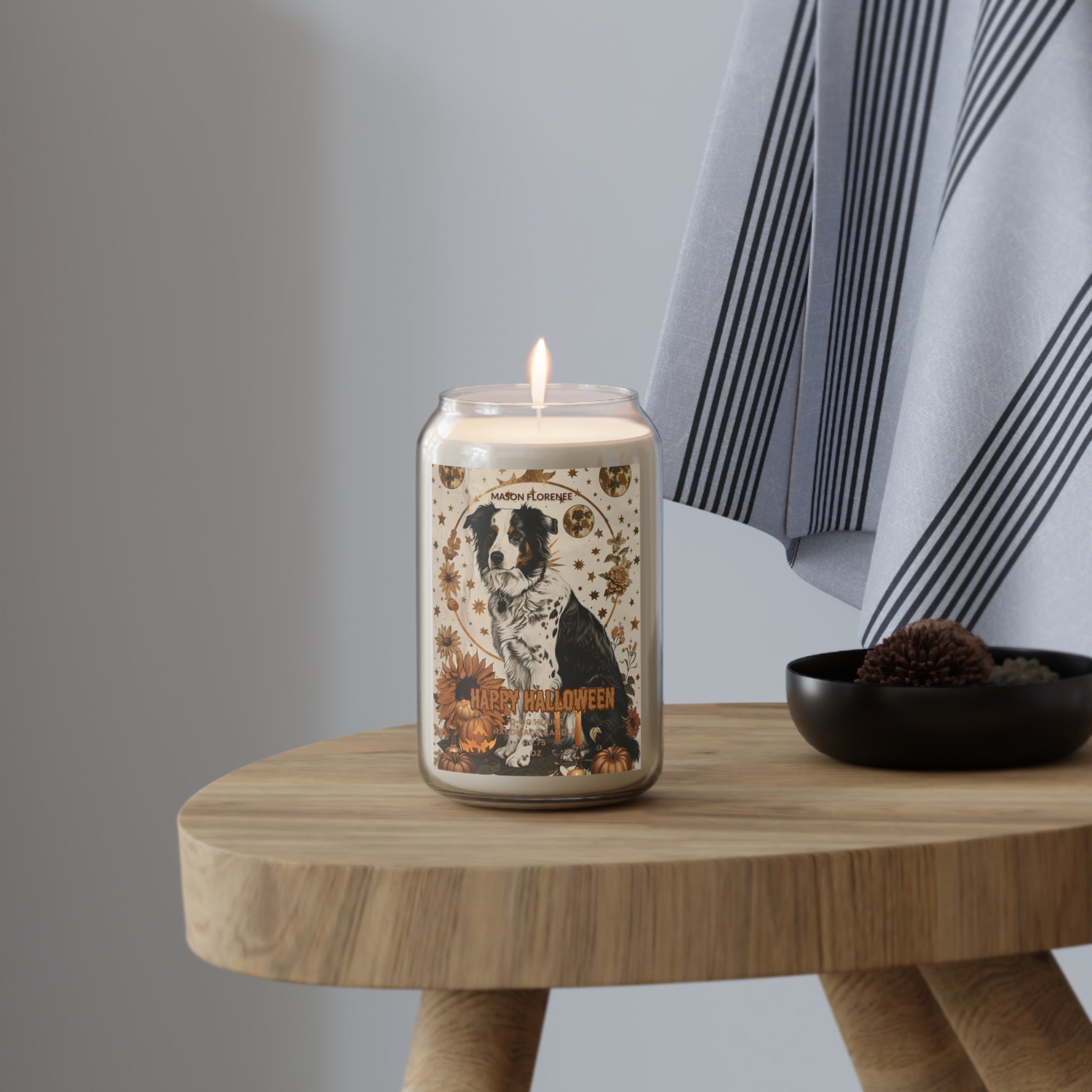 Halloween Scented Candle, Pet Lovers Gift, Soy Wax Candle, Cozy Home Decor, Fall Candle for Celebrations, Eco-Friendly