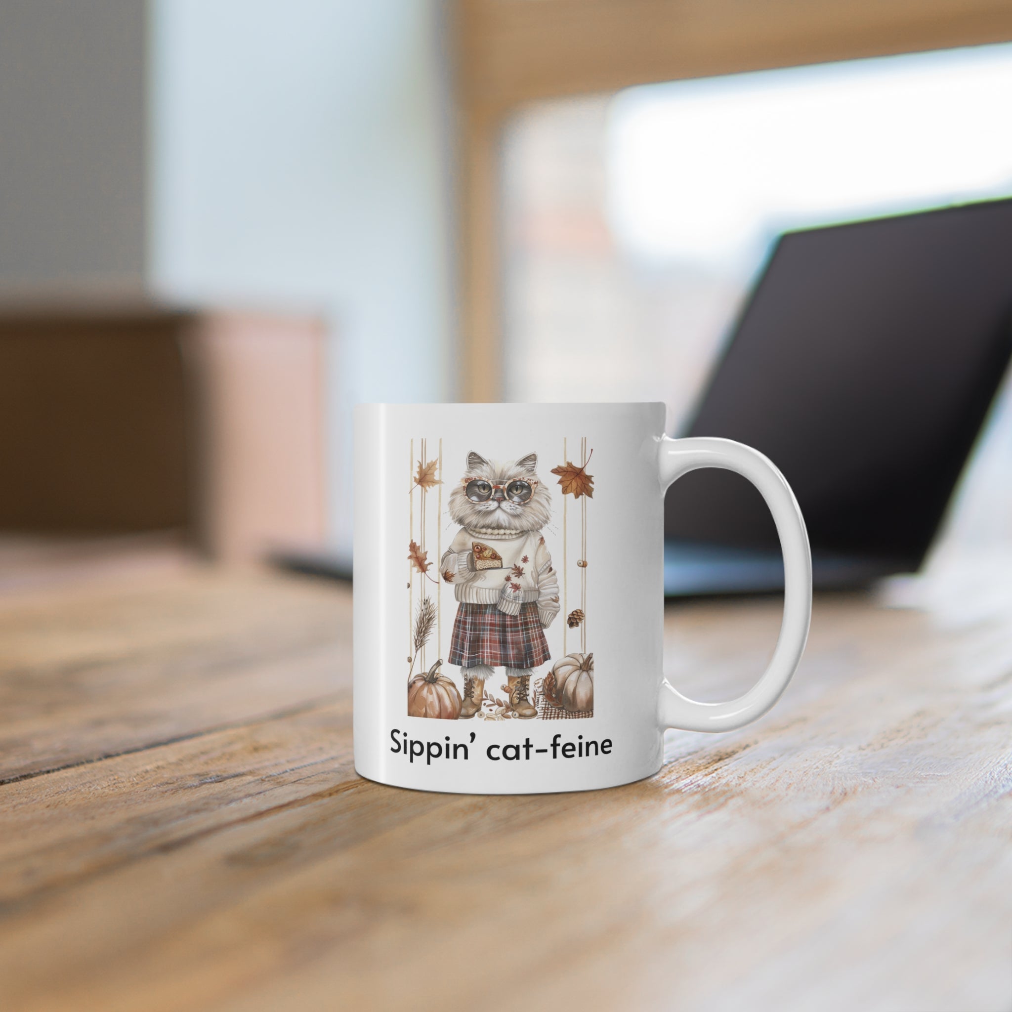 Sippin’ Cat-feine & Judging Quietly Mug – Maison Florenne™ Fall Cat Collection