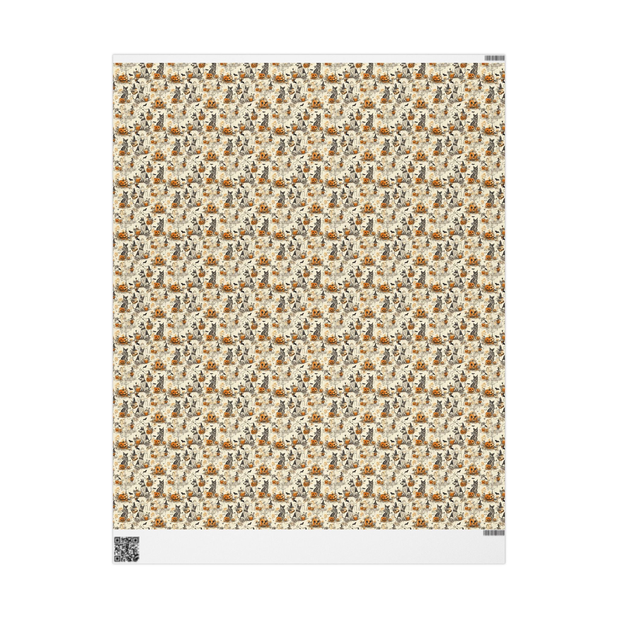 Vintage Halloween Dog Wrapping Paper – Maison Florenne™ Pumpkin & Pups Luxury Gift Wrap