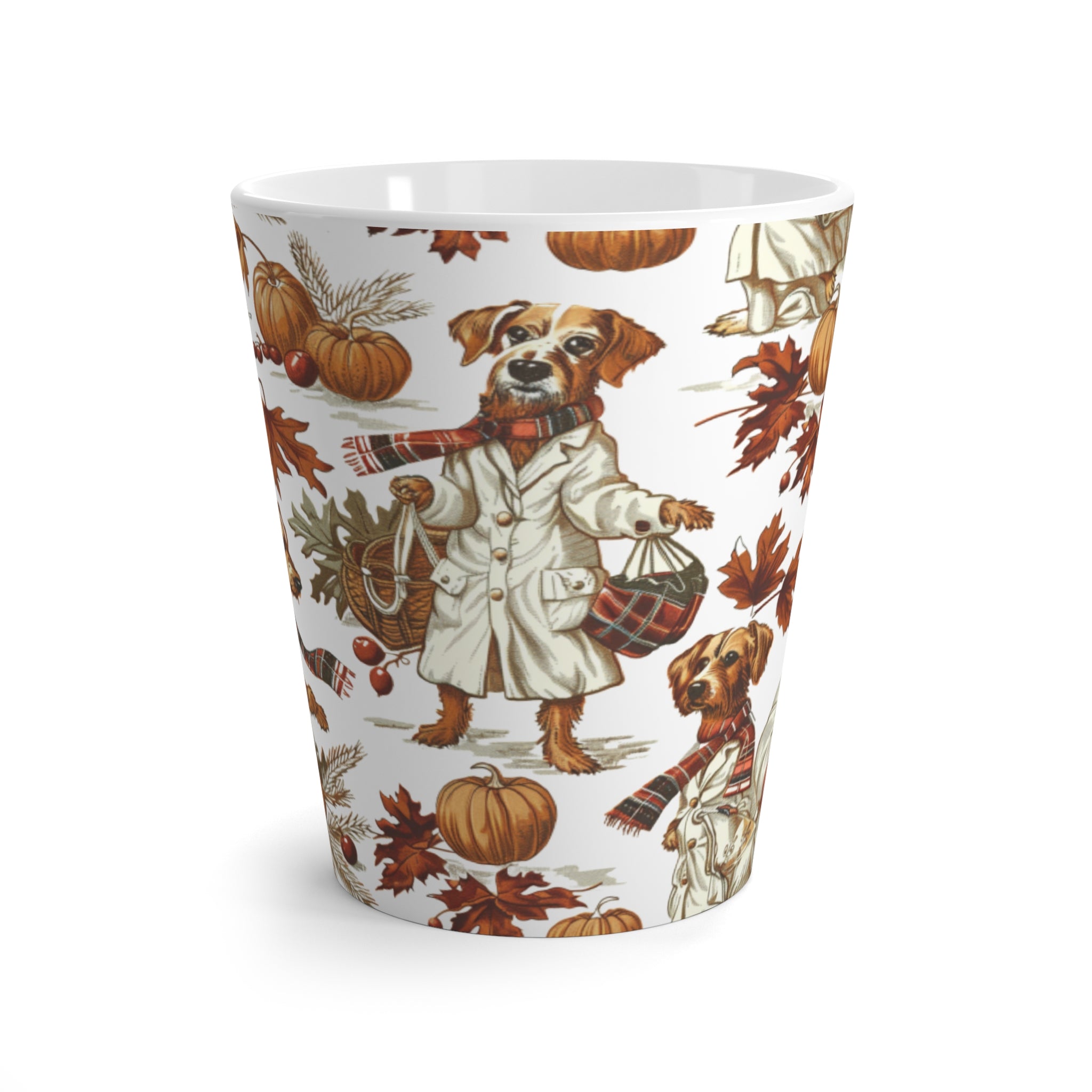 Cozy Autumn Dog Latte Mug