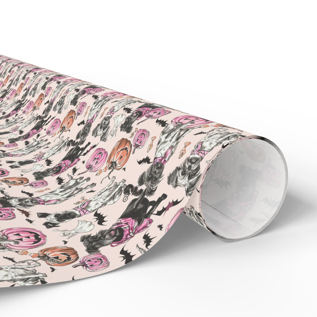 Pastel Halloween Dog Wrapping Paper – Maison Florenne™ Pink Pumpkin Luxury Gift Wrap