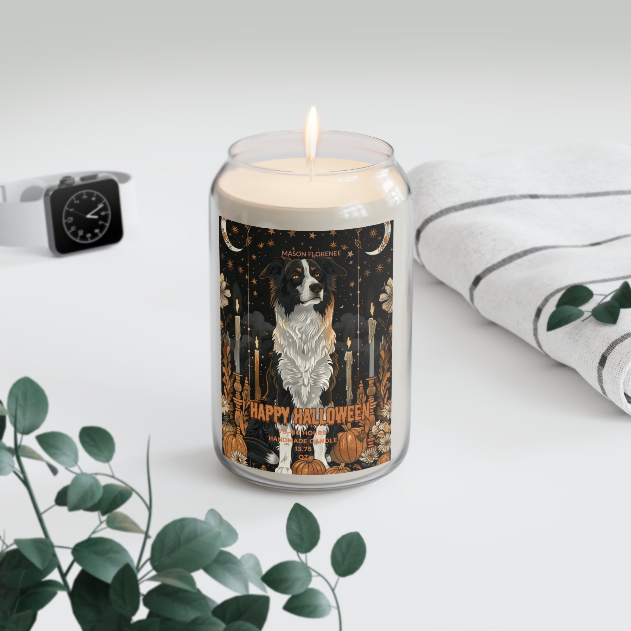 Halloween Scented Candle, Pet Lovers Gift, Soy Wax Candle, Cozy Home Decor, Fall Candle for Celebrations, Eco-Friendly