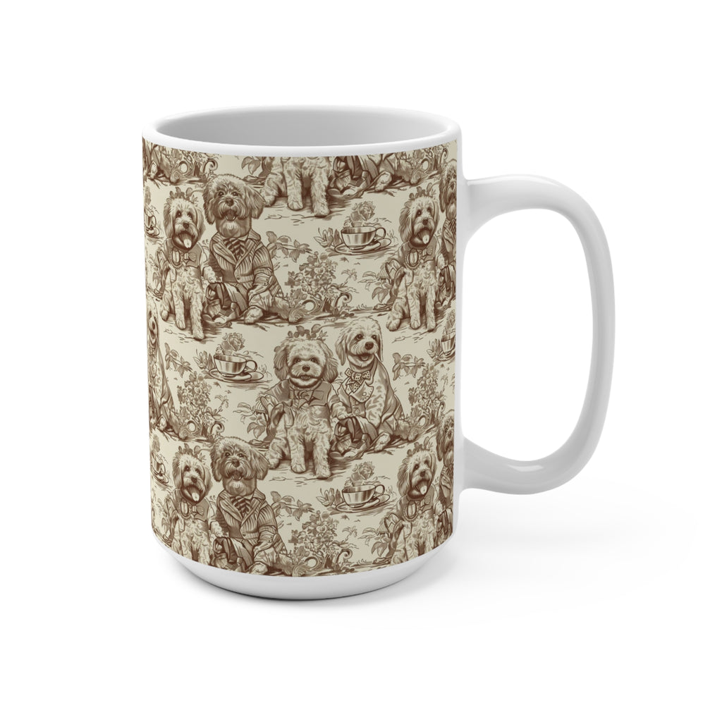 Café Canine Toile Mug – Vintage Sepia Dog Lover’s