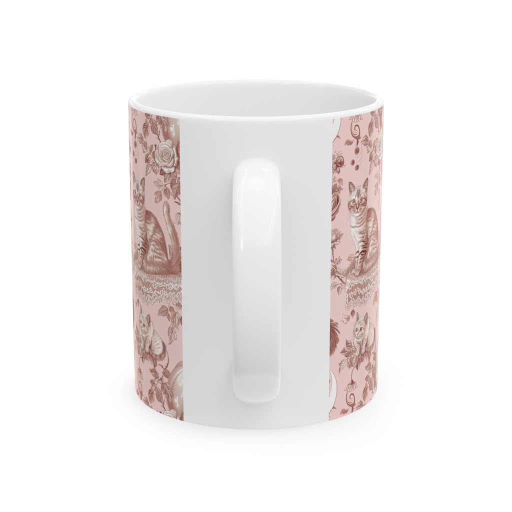 Blush Moonlight Cats Mug – Vintage Toile Autumn Coffee Cup