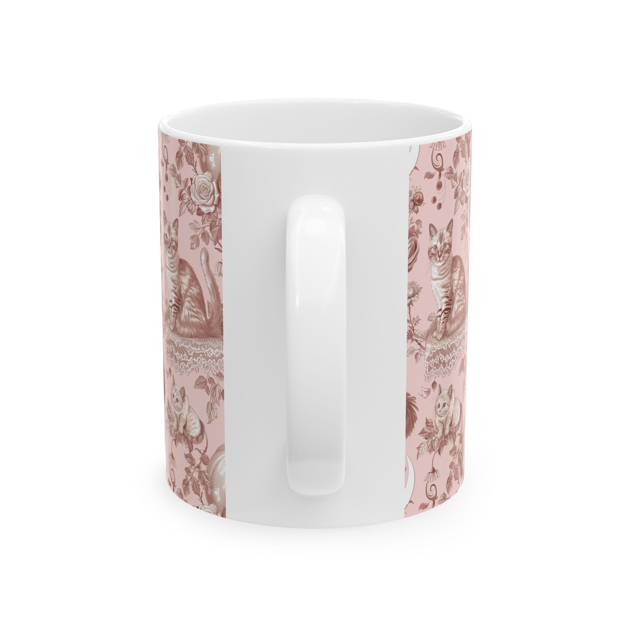 Blush Moonlight Cats Mug – Vintage Toile Autumn Coffee Cup
