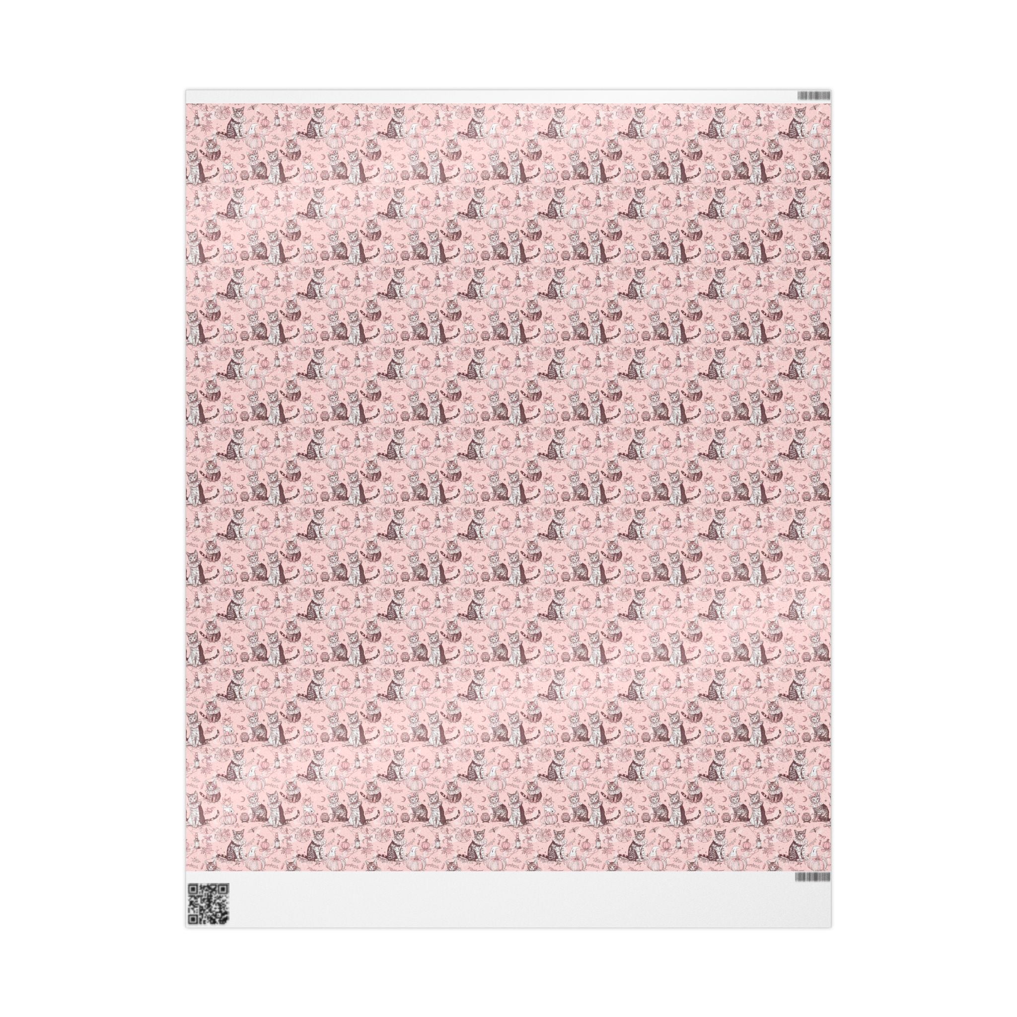 Blush Halloween Cat Wrapping Paper – Maison Florenne™ Vintage Pumpkin Toile Gift Wrap