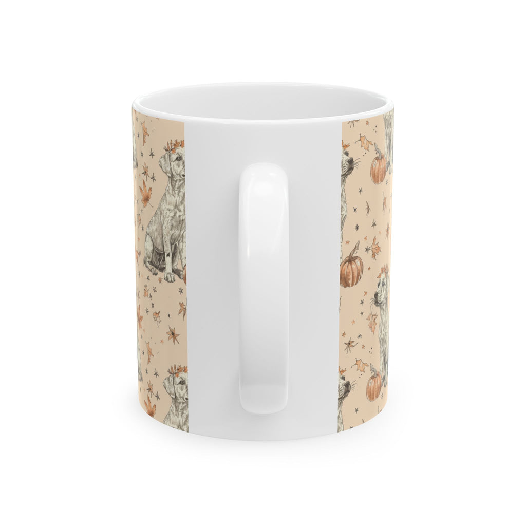 Autumn Dog-Themed Ceramic Mug