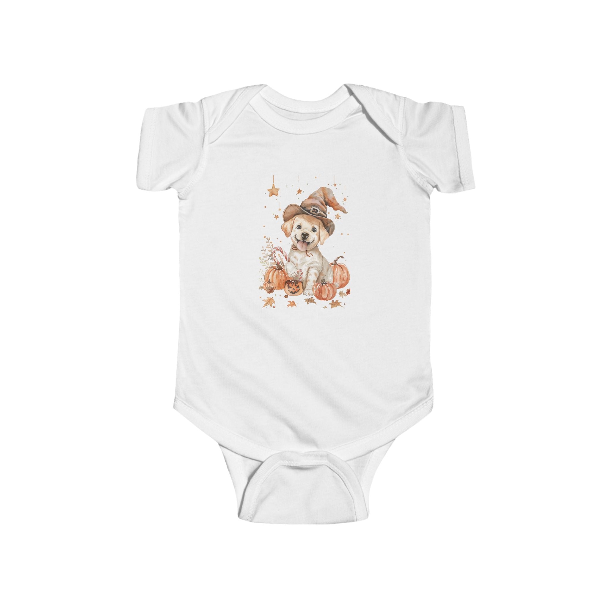 Pumpkin Pup Halloween Baby Bodysuit – Adorable Fall Puppy Design for Modern 2025 Families
